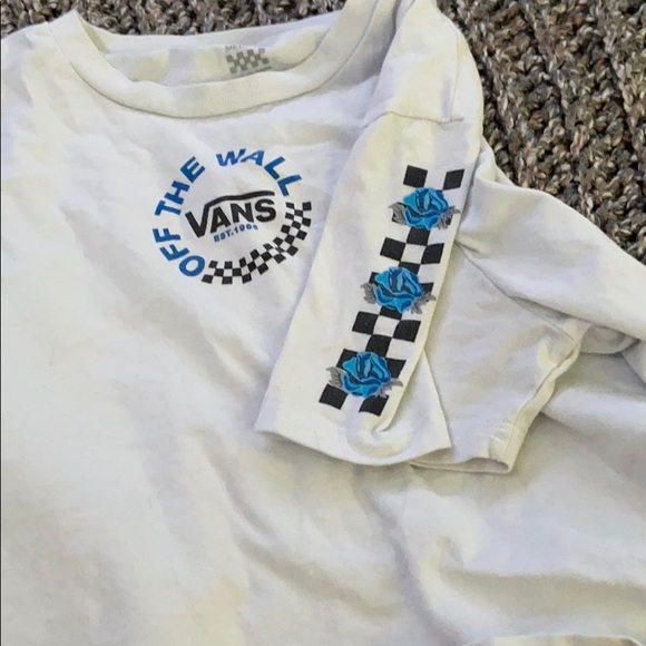 White vans crop top , blue details - Picture 2 of 5